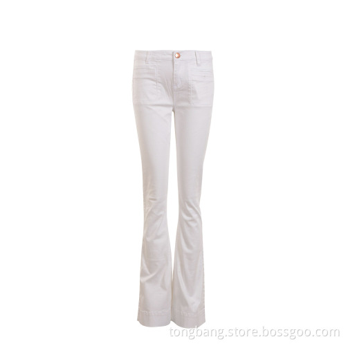 Lady's White Long Pants